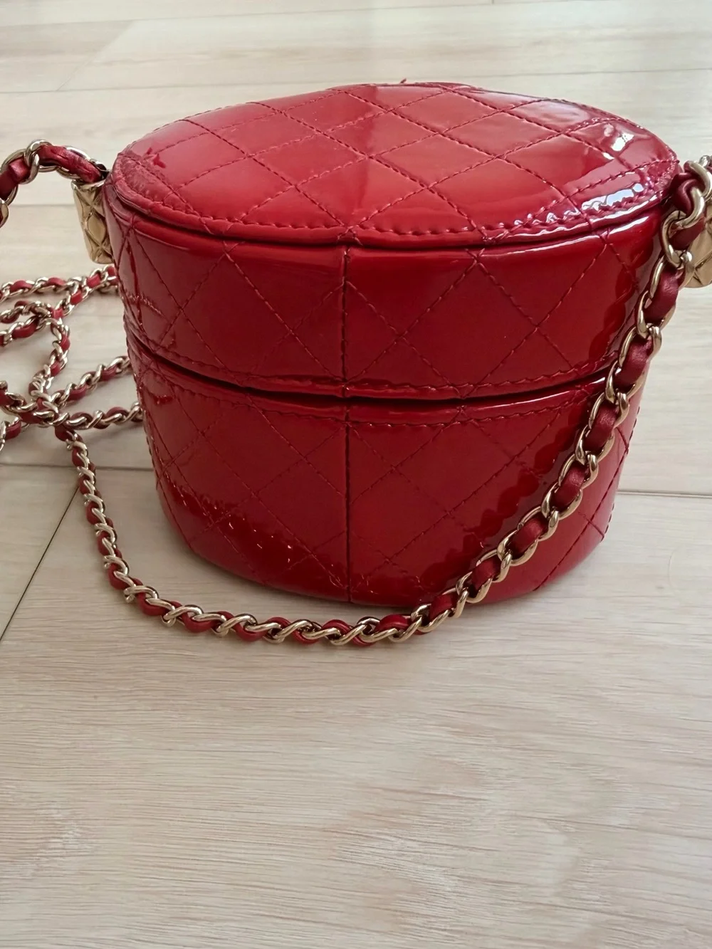 CHANEL quilted patent